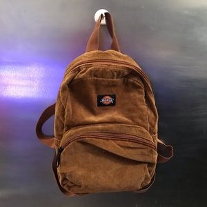 DICKIES brown corduroy mini backpack